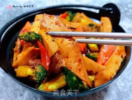 Make A dry pot with tofu step 13