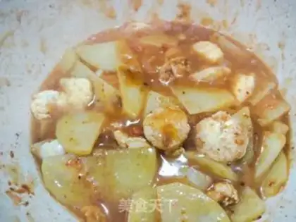 Make Home-cooked potatoes burn Japanese tofu step 9