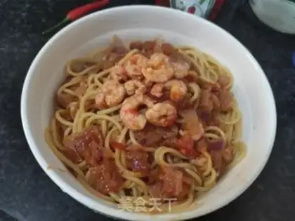 Make Shrimp ketchup pasta step 14
