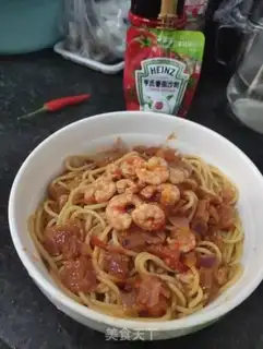 Make Shrimp ketchup pasta step 15