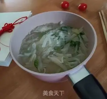 Make ♪ ♪ ♪ A green rose fan soup ♪ step 5