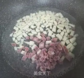 Make Potato sausage fried rice step 2