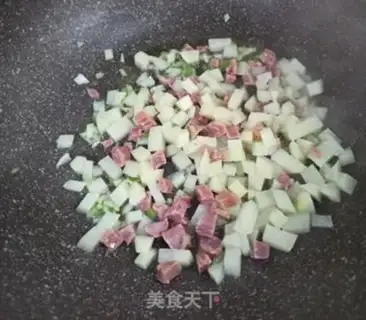 Make Potato sausage fried rice step 3