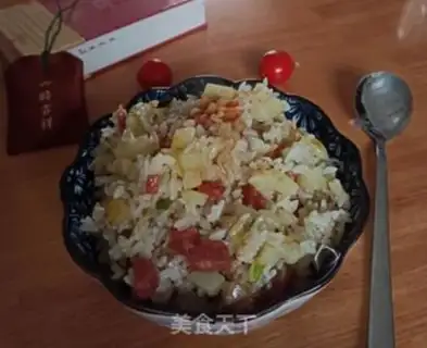 Make Potato sausage fried rice step 6