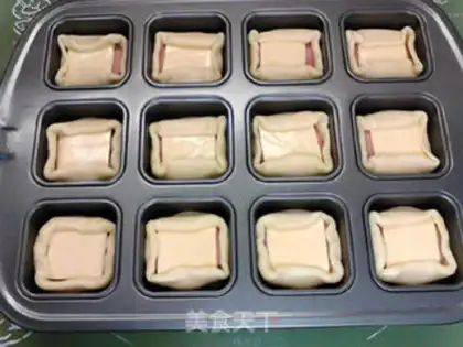 Make Mini onion cheese ham bag step 13