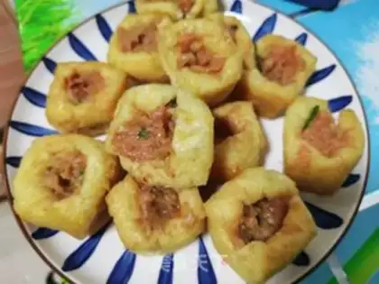 Make Tofu puffed meat step 3