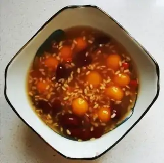Make Red sugar. Pumpkin rice balls step 19