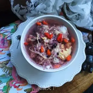 Make "Purple rice sweet egg broth." step 7