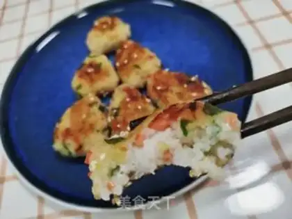 Make ♪ ♪ A green ham rice ♪ step 13