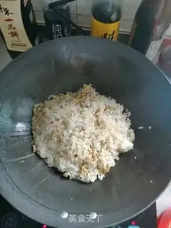 Make Pyramid ham and rice step 4