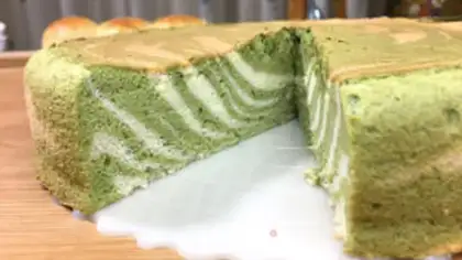 Make Double-coloured Zebra Zephyr cake step 19