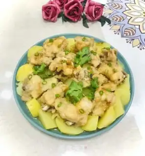 Make Powdered chicken potatoes step 8