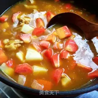 Make curry chicken curry, potatoes and rice step 11