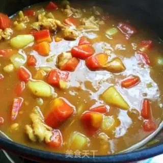 Make curry chicken curry, potatoes and rice step 12