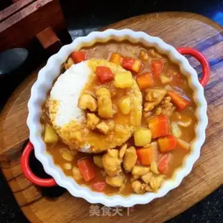 Make curry chicken curry, potatoes and rice step 14
