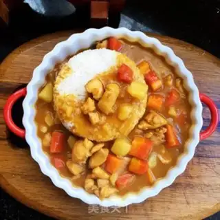 Make curry chicken curry, potatoes and rice step 15