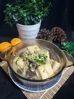 Make Soybean sprouts and duck blood step 13