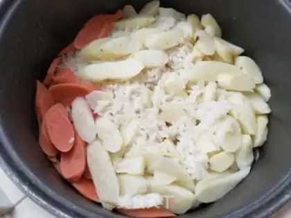 Make Ham intestinal rice step 5