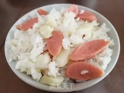 Make Ham intestinal rice step 7