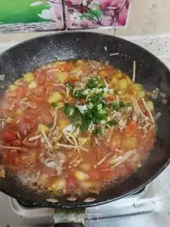 Make Tomato fat cow rice step 21