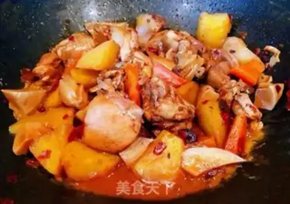 Make Apricot, potato carrot, chicken leg step 10