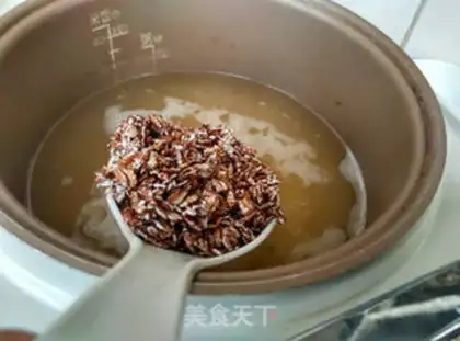 Make Blood oatmeal green bean congee step 5