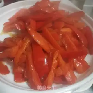 Make Sweet pepper fried pork liver step 4