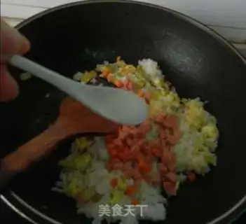Make Homemade ham and rice step 5