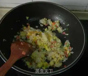 Make Homemade ham and rice step 8