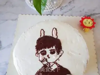 Make The cartoon character is eight-inch cream cake step 9