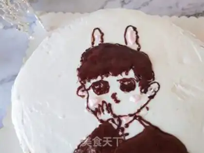 Make The cartoon character is eight-inch cream cake step 10