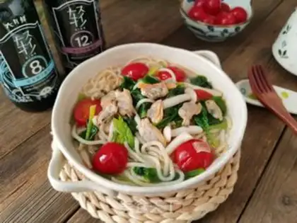 Make A toad of spinach noodles step 11