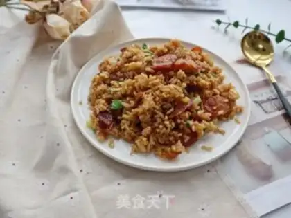 Make Pelican sausage fried rice step 4