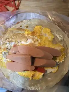 Make Ham sausage burrito step 3