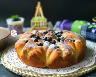 Make Christmas snow bread step 22