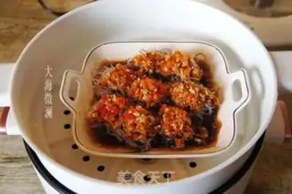 Make Garlic fan steamed mushrooms step 7