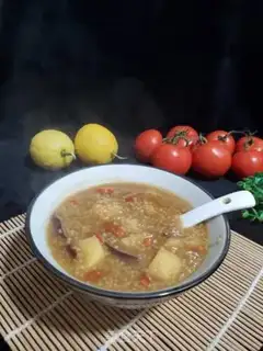 Make Black sugar apples, apple dates, rice porridge step 10