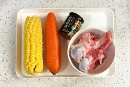 Make Corn carrot bone soup step 0