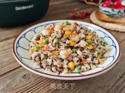 Make Quail rice with fat shrimp step 13