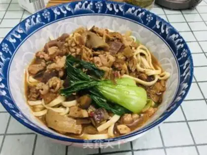 Make Chicken mushroom noodles step 7