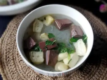 Make Duck blood fan soup step 8
