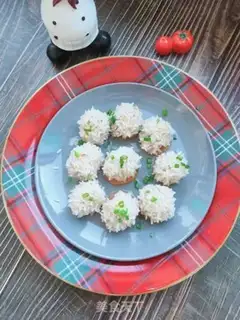 Make Steam rice balls step 7