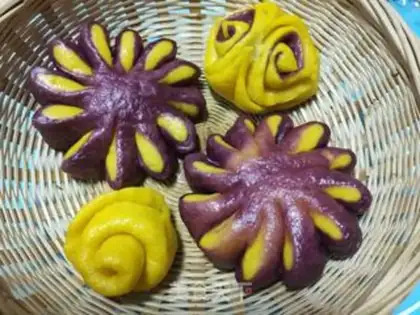 Make Flower buns step 22