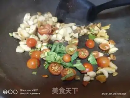 Make "Sacred fruit ham and rice." step 4