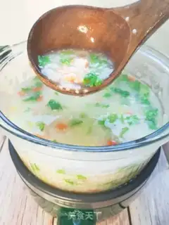 Make Five-colour shrimp congee step 5