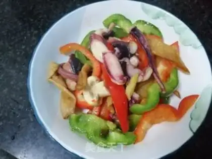 Make Pepper fried octopus feet step 5