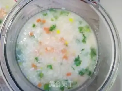 Make Five-colour shrimp congee step 4