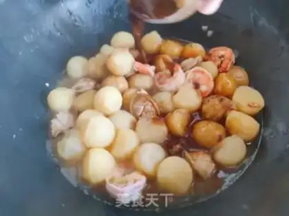 Make Abalone little potato shrimp ball step 13