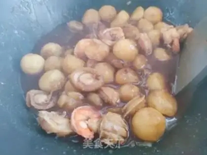 Make Abalone little potato shrimp ball step 14