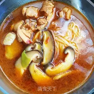 Make Spicy mushroom chicken line step 12
